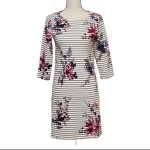 Joules UK Floral Cotton MIni Dress 3/4 Sleeve Sz 6 US